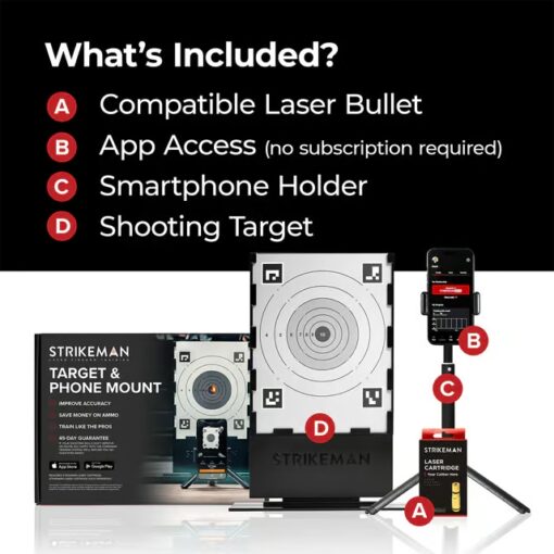 Track your progress with Strikeman Laser Firearm Training System after every shot.