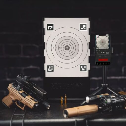 The Strikeman Laser Firearm Training System tracks your accuracy with the laser cartridge and target system.