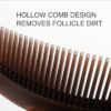 Scalp Sweeping Comb's hollow teeth design collects dirt and debris.