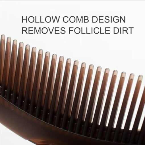 Scalp Sweeping Comb's hollow teeth design collects dirt and debris.