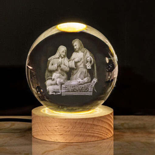 The Healing Crystal Lighting Lamp features a 3D engraved symbol of spiritual power.