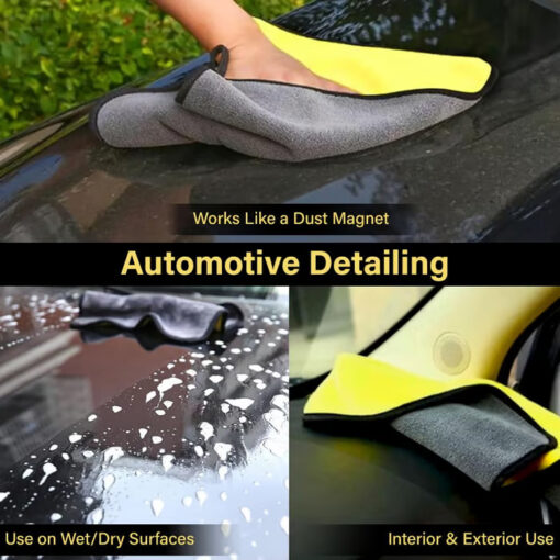 600 GSM Car Towel offers high water absorption, leaving your vehicle spotless and dry.