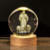 Enhance your home decor with the elegant Healing Crystal Lighting Lamp and its handcrafted wooden base.