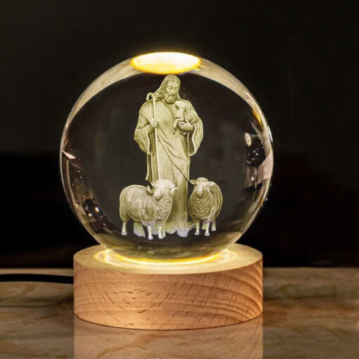 Enhance your home decor with the elegant Healing Crystal Lighting Lamp and its handcrafted wooden base.