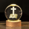 Healing Crystal Lighting Lamp - 3D laser-engraved crystal ball for divine protection and spiritual enlightenment.