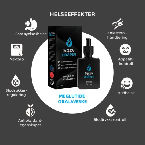 𝙎𝙥𝙯𝙫™ 𝐌𝐞𝐠𝐥𝐮𝐭𝐢𝐝𝐞 𝐎𝐫𝐚𝐥 𝐋𝐢𝐪𝐮𝐢𝐝 (Fettforbrenningsprodukt i matvarekvalitet, utviklet av Universitetet i Oslo, sterkt anbefalt av DNLF)