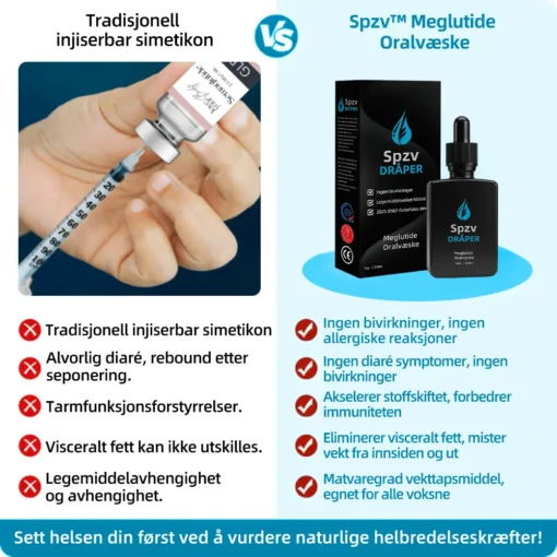 𝙎𝙥𝙯𝙫™ 𝐌𝐞𝐠𝐥𝐮𝐭𝐢𝐝𝐞 𝐎𝐫𝐚𝐥 𝐋𝐢𝐪𝐮𝐢𝐝 (Fettforbrenningsprodukt i matvarekvalitet, utviklet av Universitetet i Oslo, sterkt anbefalt av DNLF)
