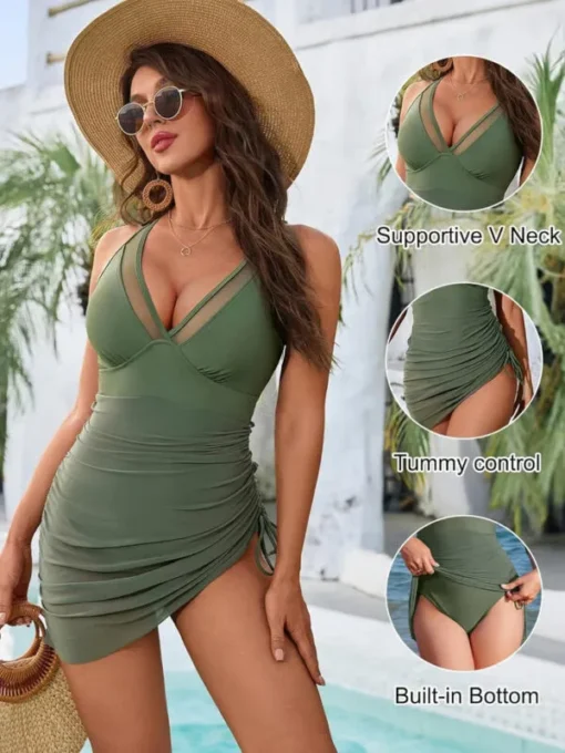 Tummy Control Mesh Swimsuit